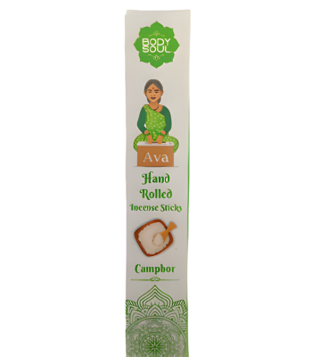 Bodysoul Hand-rolled Camphor Incense Stick 25g |Pack of 6| Hand Rolled Agarbattis For Puja, Meditation, Aromatherapy | Camphore Fragrance | 100% Organic